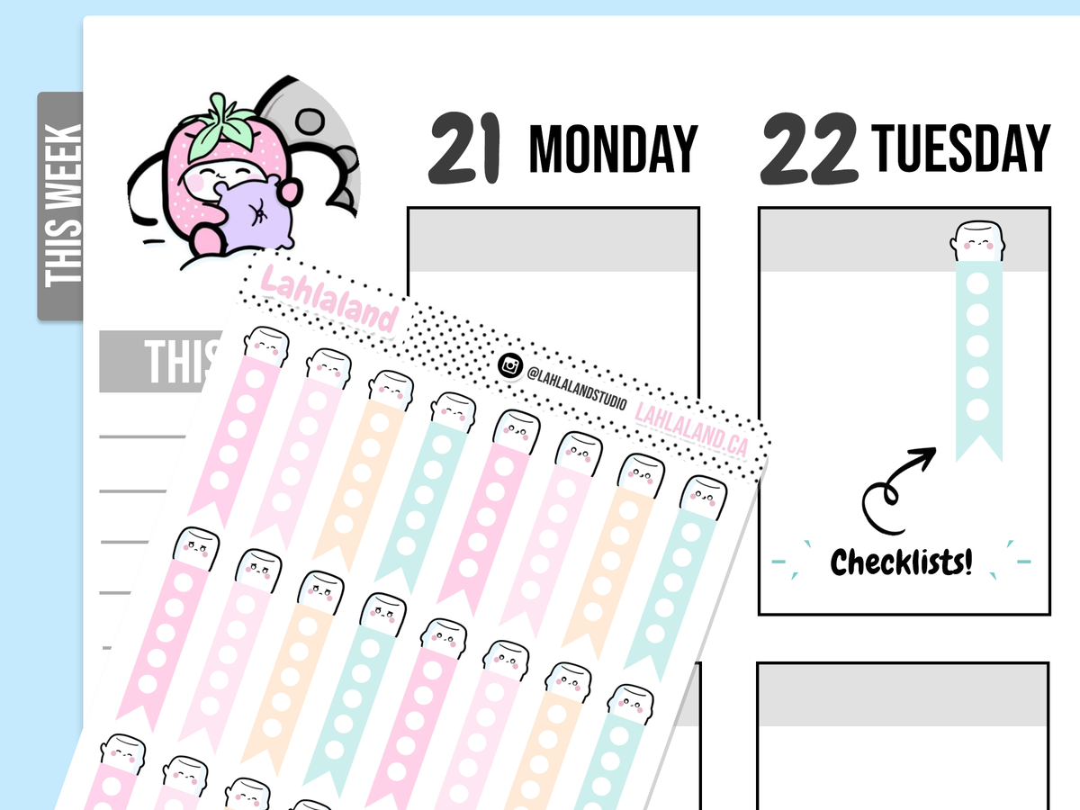 Tripp Pastel Checklists – Lahlaland - Printable Planner Stickers