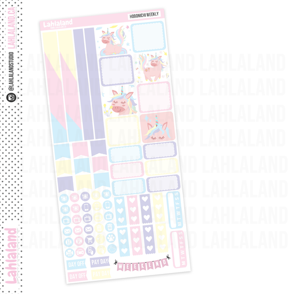 Hobonichi Weeks - Cute Unicorns Weekly Kit