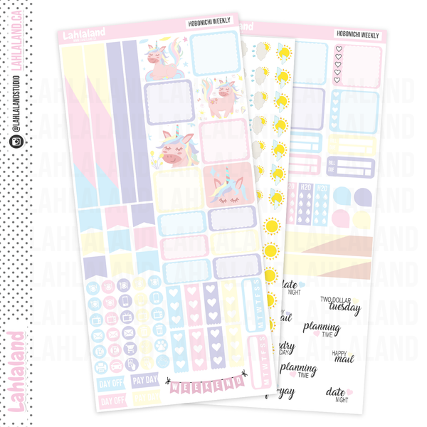 Hobonichi Weeks - Cute Unicorns Weekly Kit