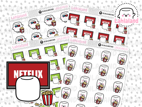 Netflix, Hulu, Movies Binge Stickers - Tripp
