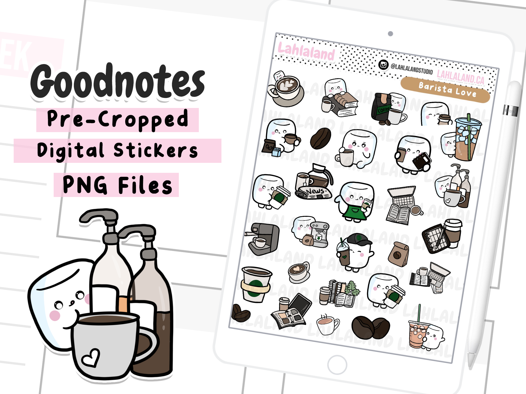 Barista Goodnotes Stickers - Tripp