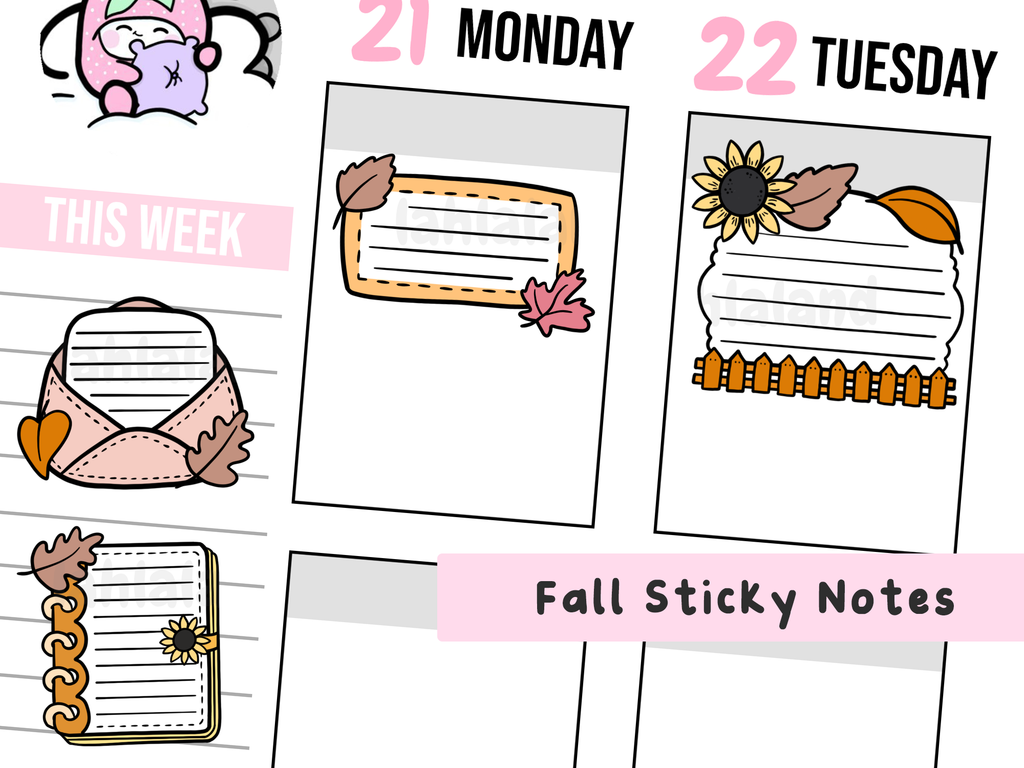 Fall Sticky Notes – Lahlaland - Printable Planner Stickers