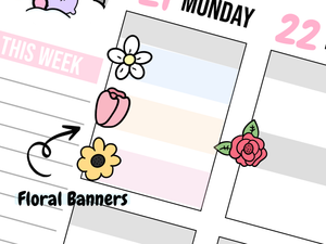 Floral Banner Stickers