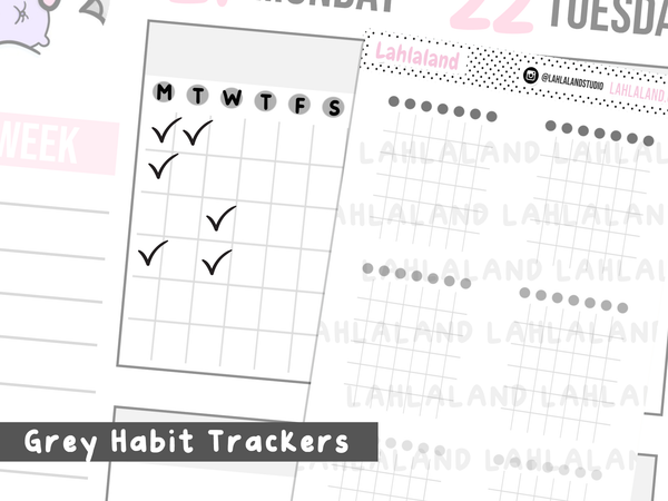 Grey Habit Trackers