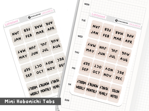 Mini Monthly Tabs - Neutral