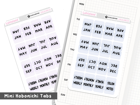 Mini Monthly Tabs - Pastel