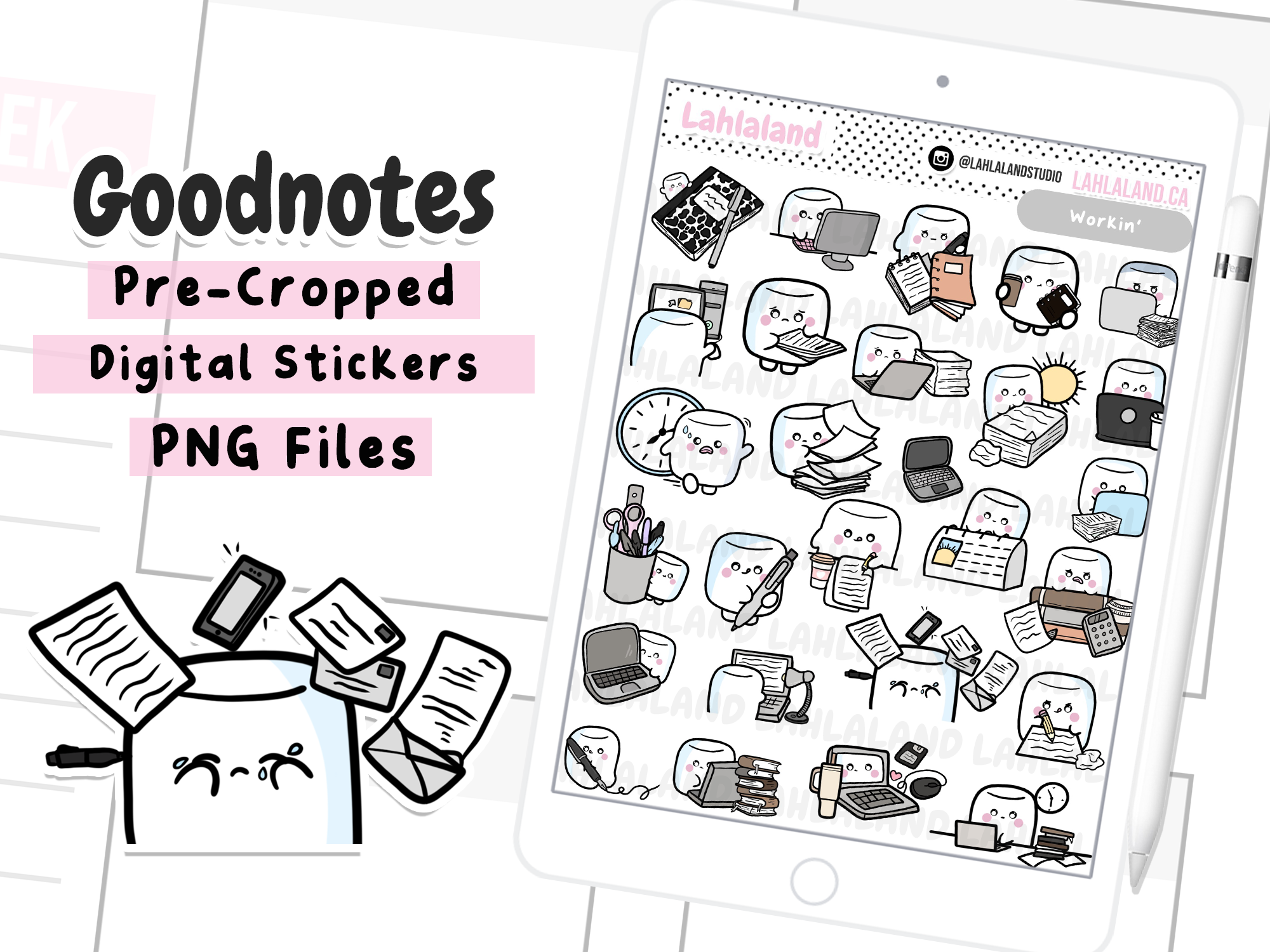 Good Notes Project Stickers Working Goodnotes Stickers - Tripp – Lahlaland - Printable Planner Stickers