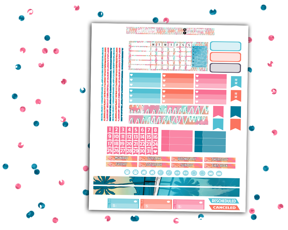 Mini Happy Planner - Poolside Weekly Kit – Lahlaland - Printable ...