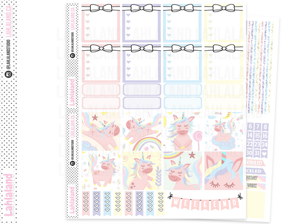 Mini Happy Planner - Cute Unicorns Weekly Kit