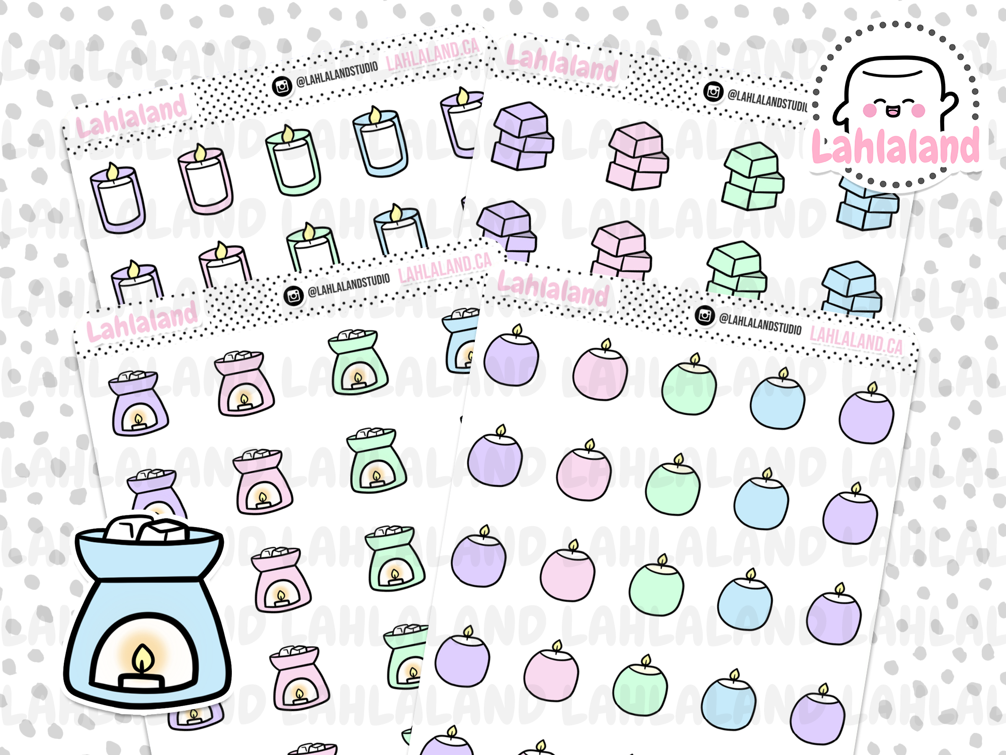 Wax Melts & Candles - Doodle Icons
